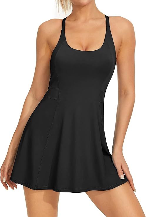 Persit Womens Tennis Dress with Adjustable Straps & Built-in Bra & Shorts Workout Athletic Golf E... | Amazon (US)