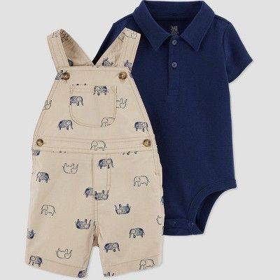 Baby Boys' Elephant Top & Bottom Set - Just One You® made by carter's Khaki/Navy | Target