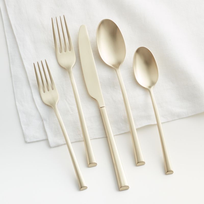 Cortland Holiday 5-Piece Champagne Place Setting + Reviews | Crate & Barrel | Crate & Barrel