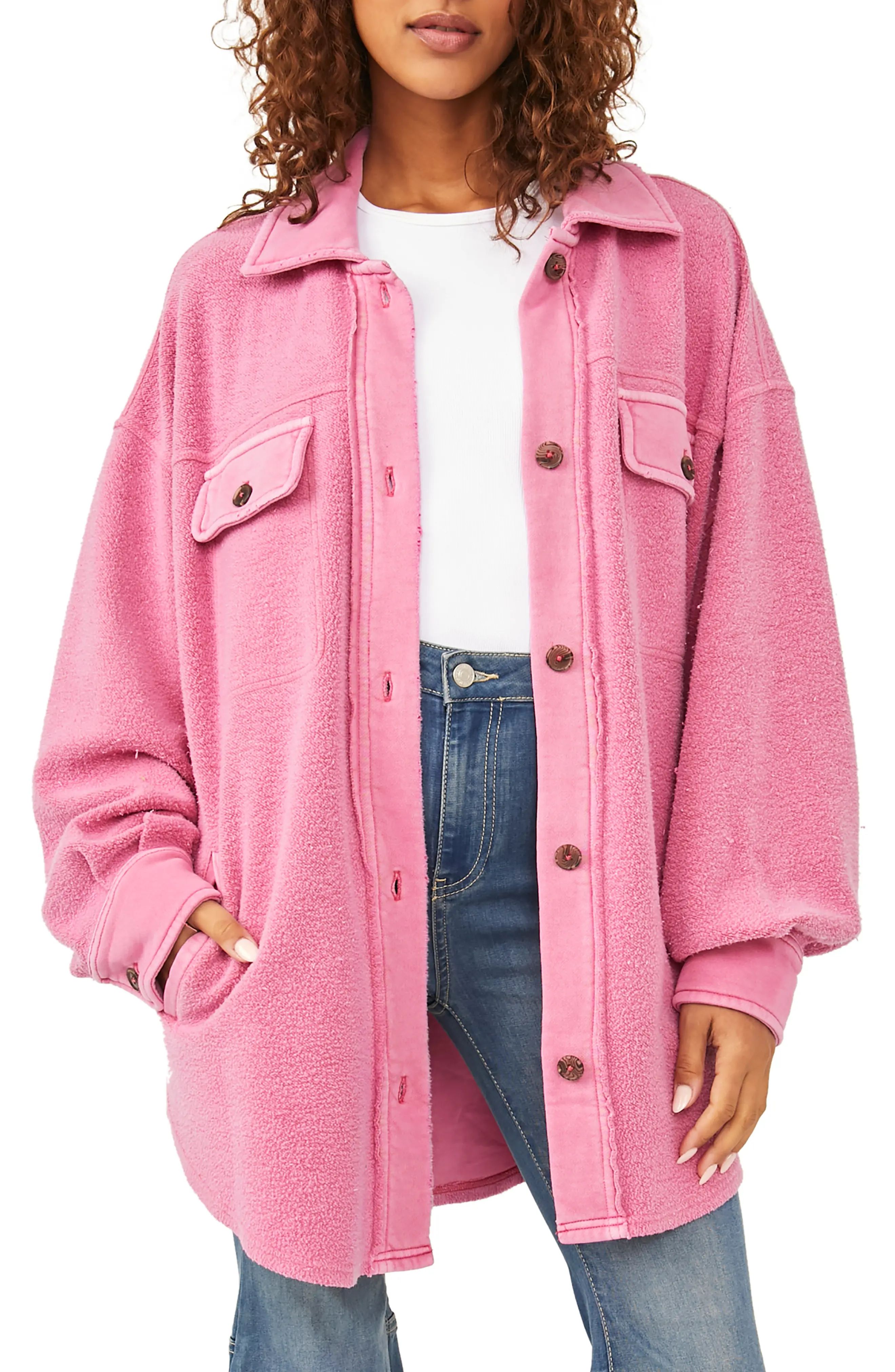 Free People Ruby Jacket, Size X-Large in Pink Envy at Nordstrom | Nordstrom