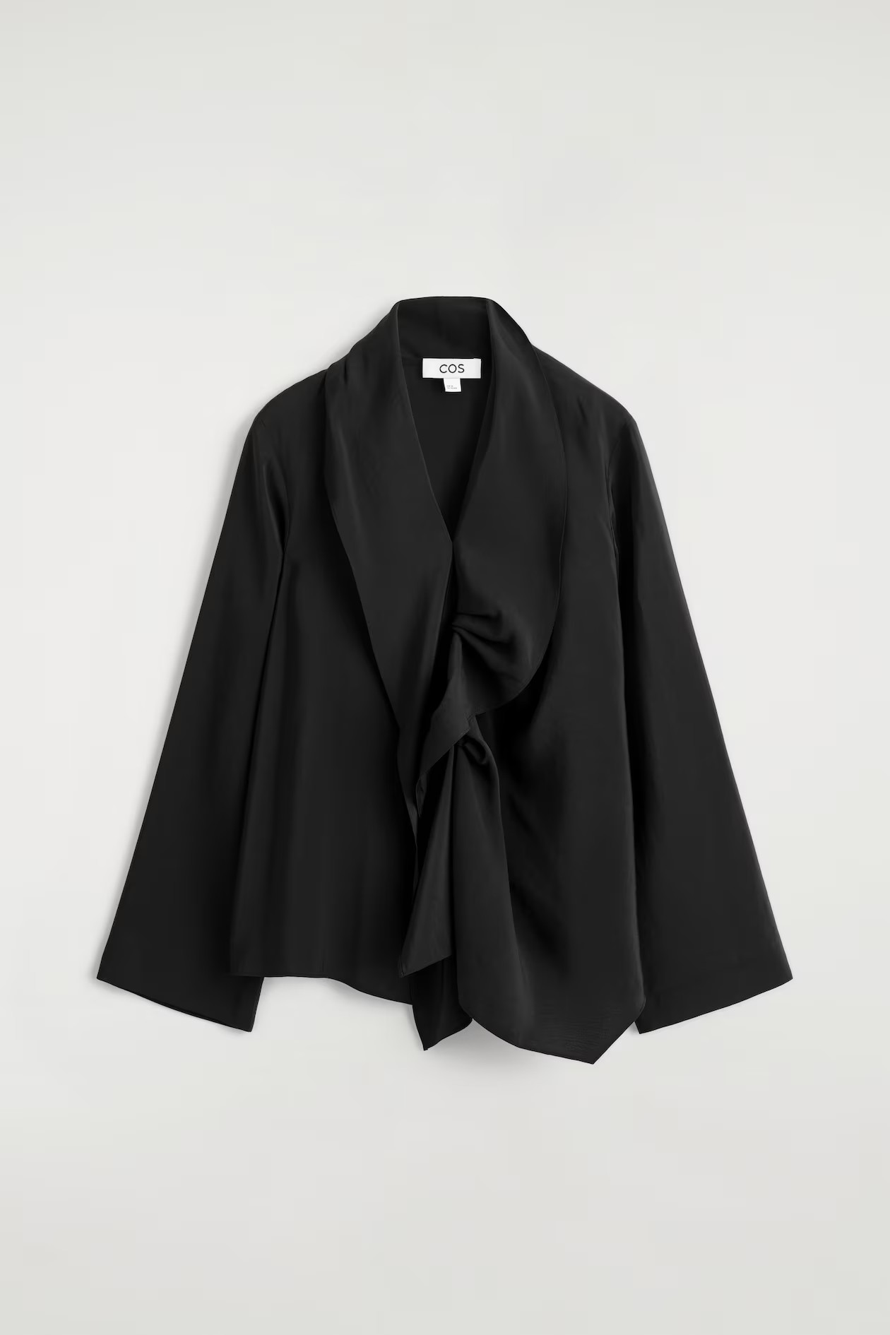 RUFFLED DRAPED BLOUSE - BLACK | COS GB | COS UK