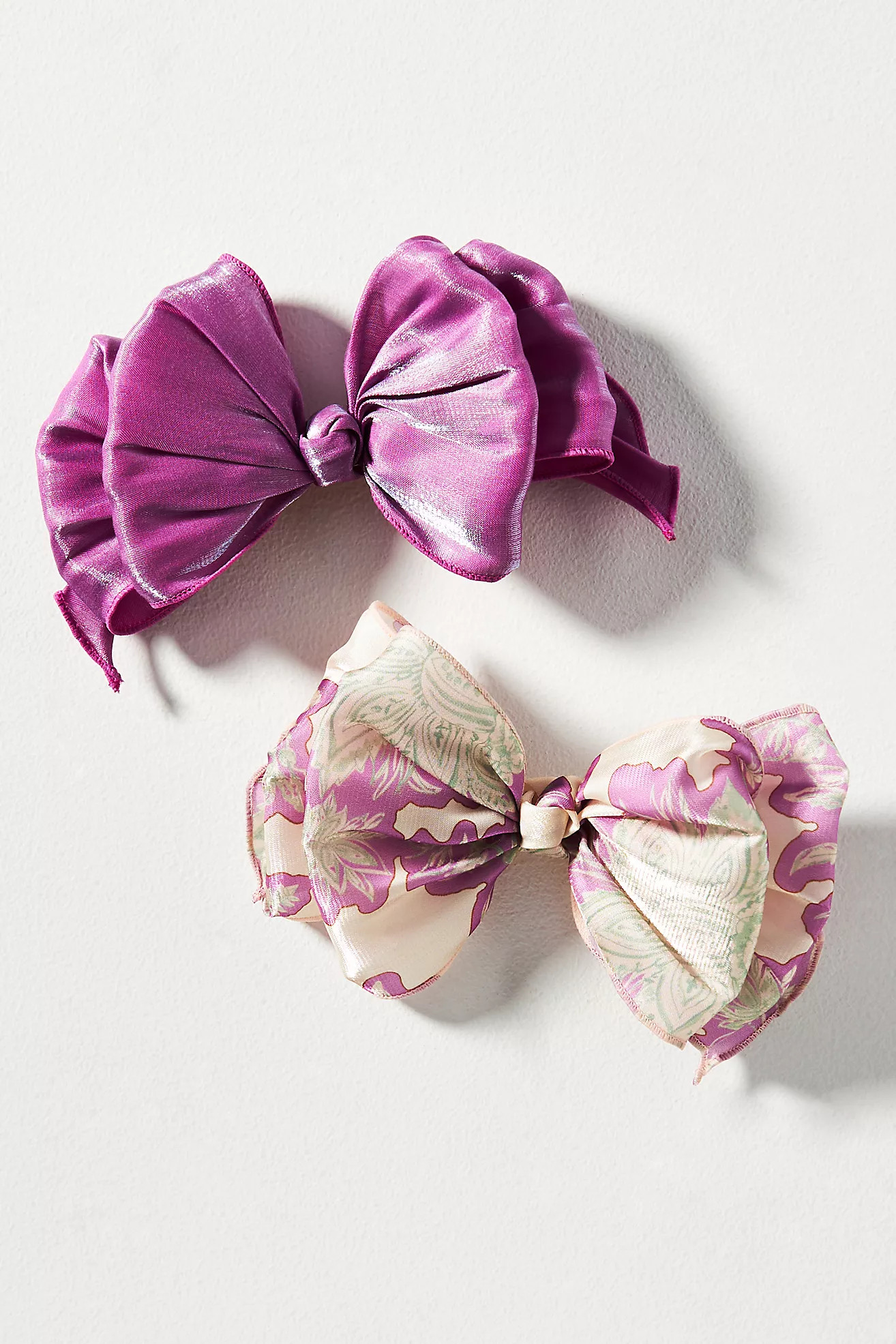 Satin Floral Hair Bows, Set of 2 | Anthropologie (US)