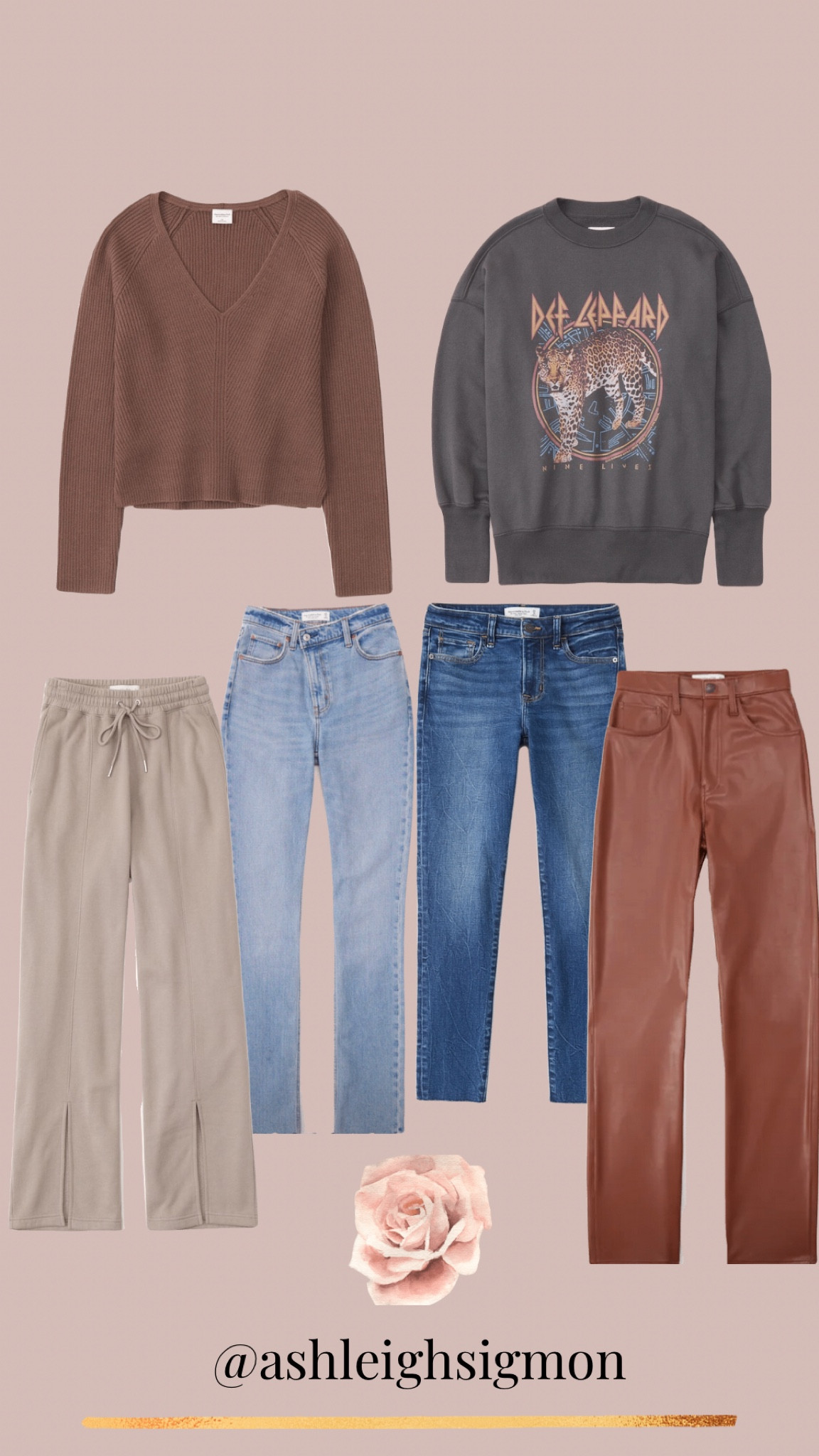 Vegan leather pants 
Def leopard sweater
Graphic sweater
Denim
Jeans
Split hem pants

#LTKstyletip #LTKSeasonal