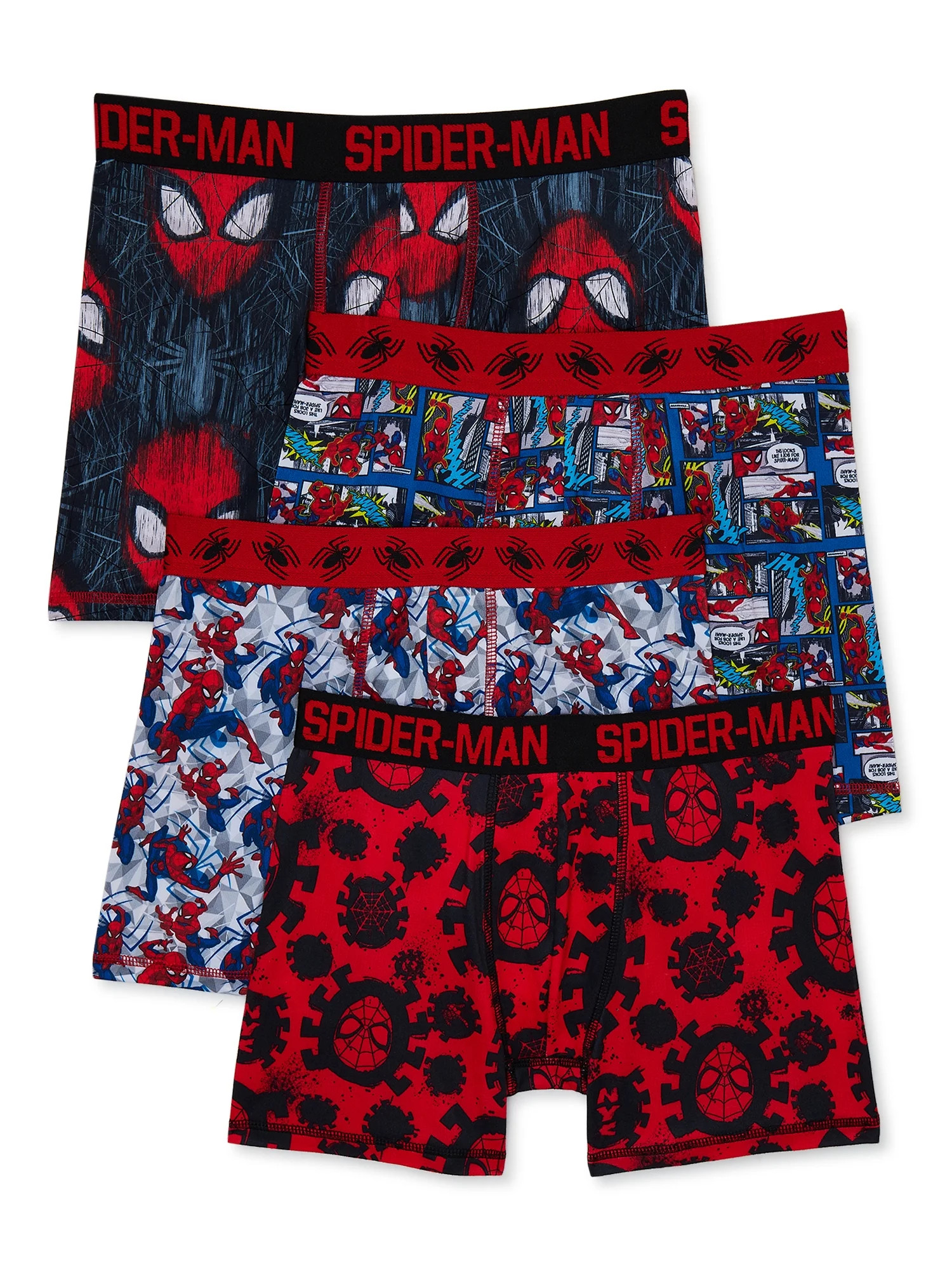 Marvel Boys Spider Man Boxer Briefs Underwear, 4 Pack, Sizes 4-10 - Walmart.com | Walmart (US)
