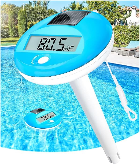 LuxBlue Floating Pool Thermometer Solar Powered | Large LCD Display- Easy to Read | IP68 Waterpro... | Amazon (US)