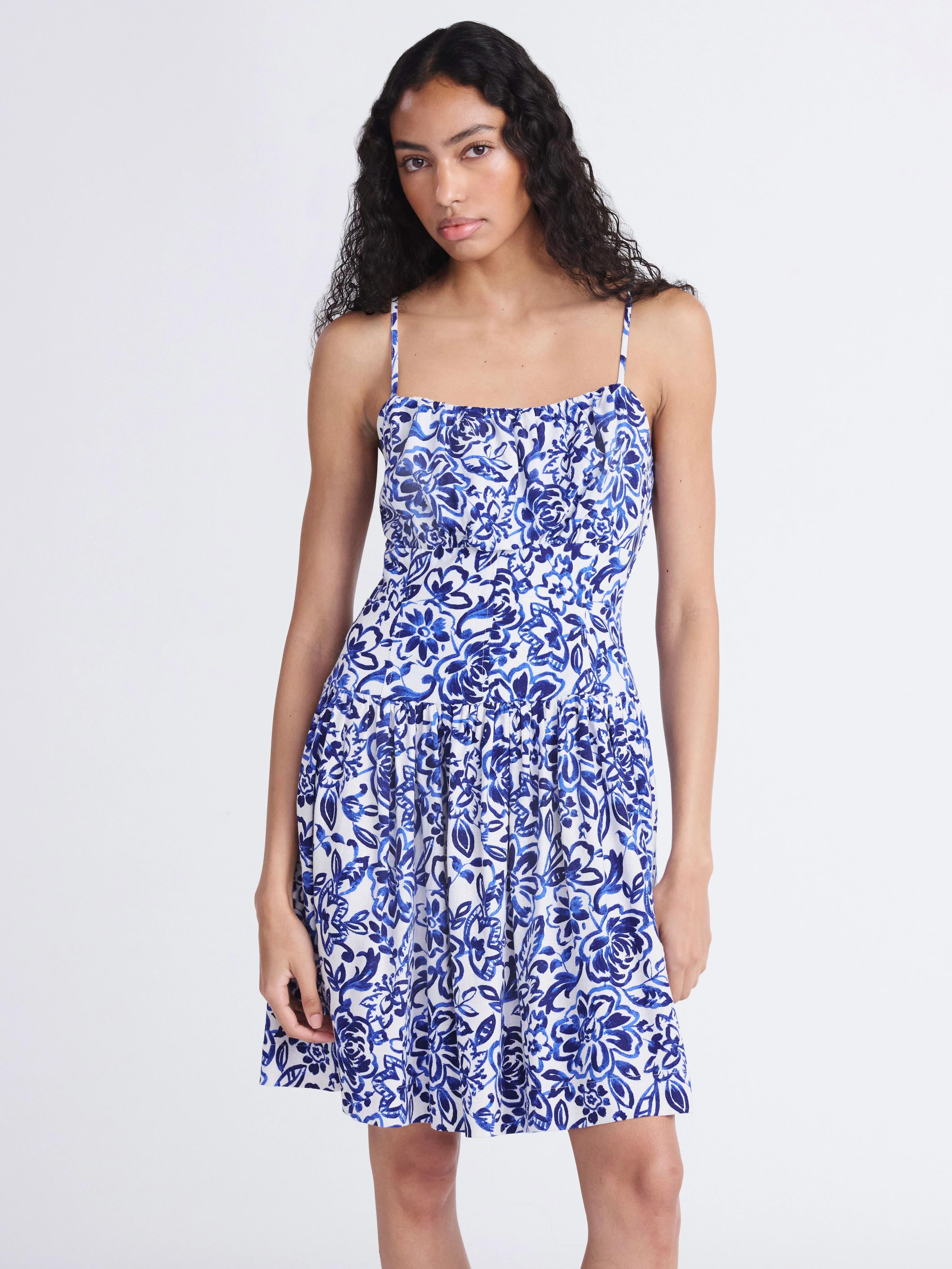 Free Assembly Women's Linen Mini Dress, Sizes XS-XXL | Walmart (US)