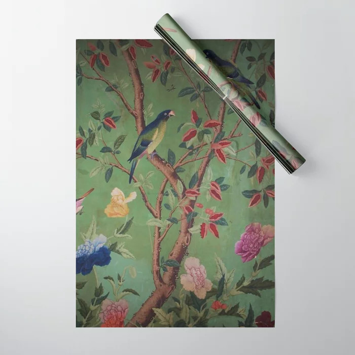 Green Dream Chinoiserie Wrapping Paper | Society6
