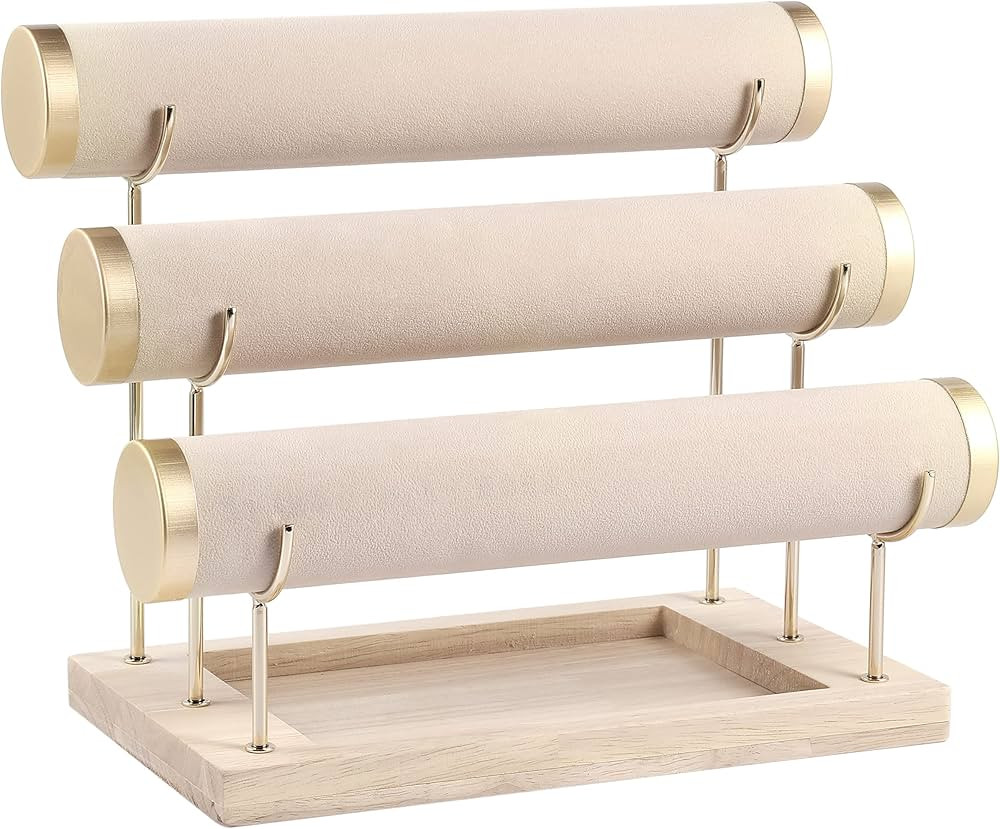 UUJOY 3 Tiers Bracelet Holder, Velvet Detachable Jewelry Display Stand, Bracelet Storage Organize... | Amazon (US)