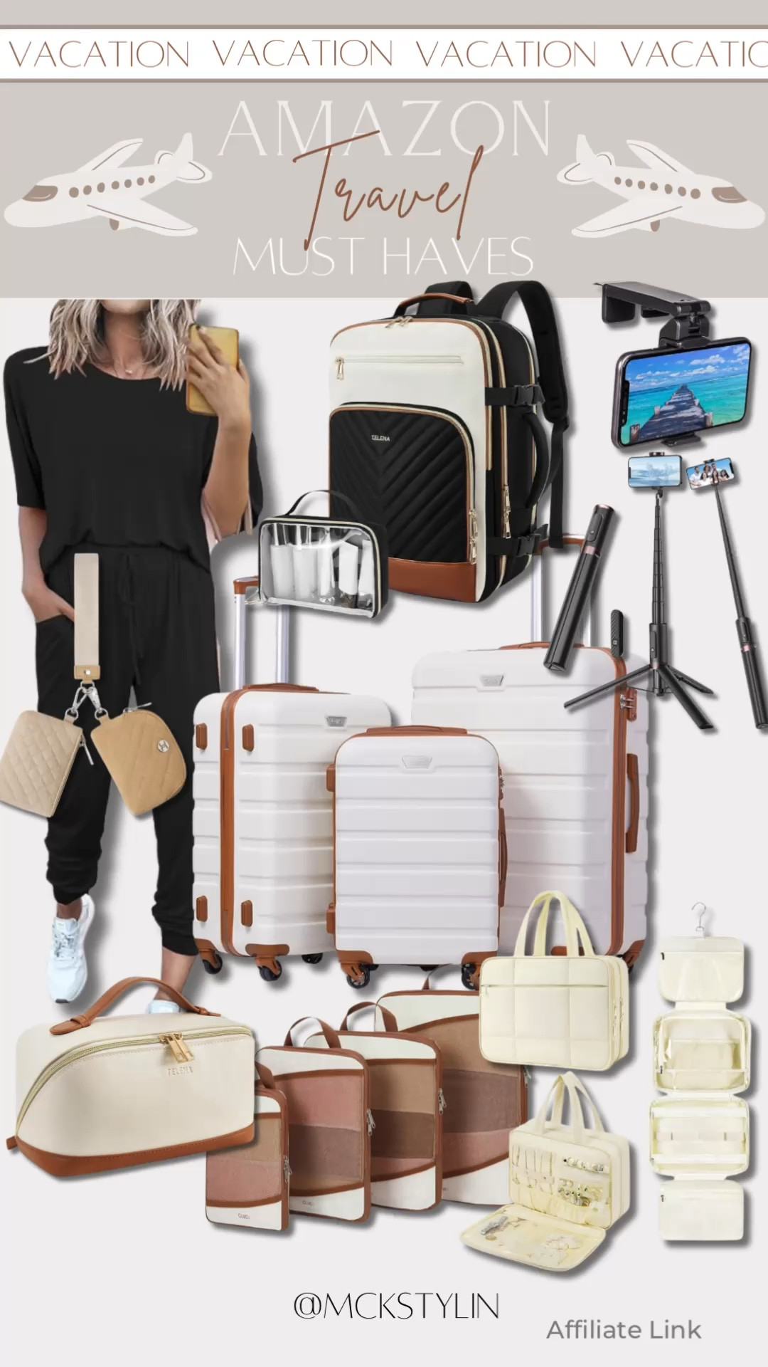 Some of my travel favorites! Perfect for your next vacation! Comfiest travel outfit. My favorite luggage set & carry on backpack 

#LTKFindsUnder50 #LTKStyleTip #LTKTravel
