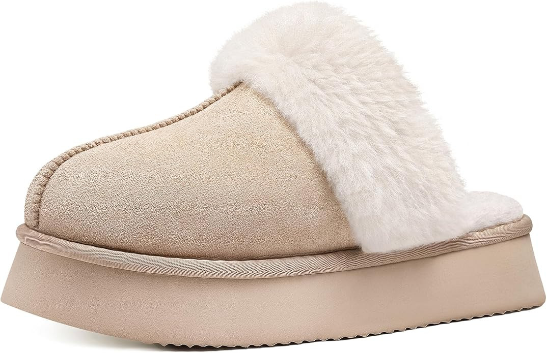 Litfun Women's Fuzzy Memory Foam Slippers Fluffy Winter House Shoes Indoor and Outdoor | Amazon (US)