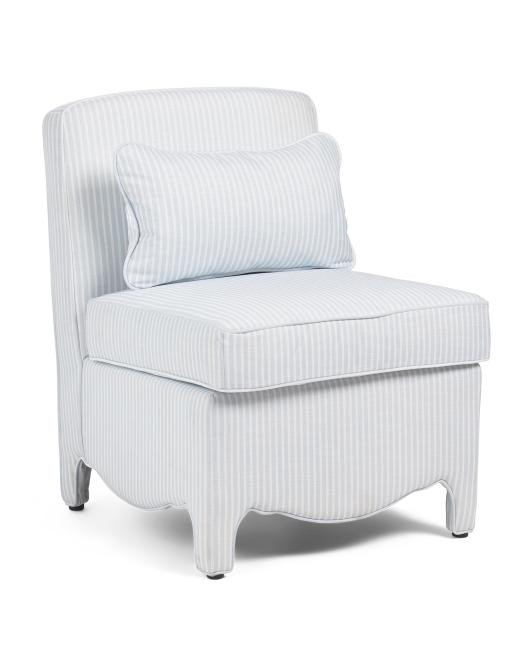25x34 Blanche Striped Swoop Front  Accent Chair With Lumbar Pillow | TJ Maxx