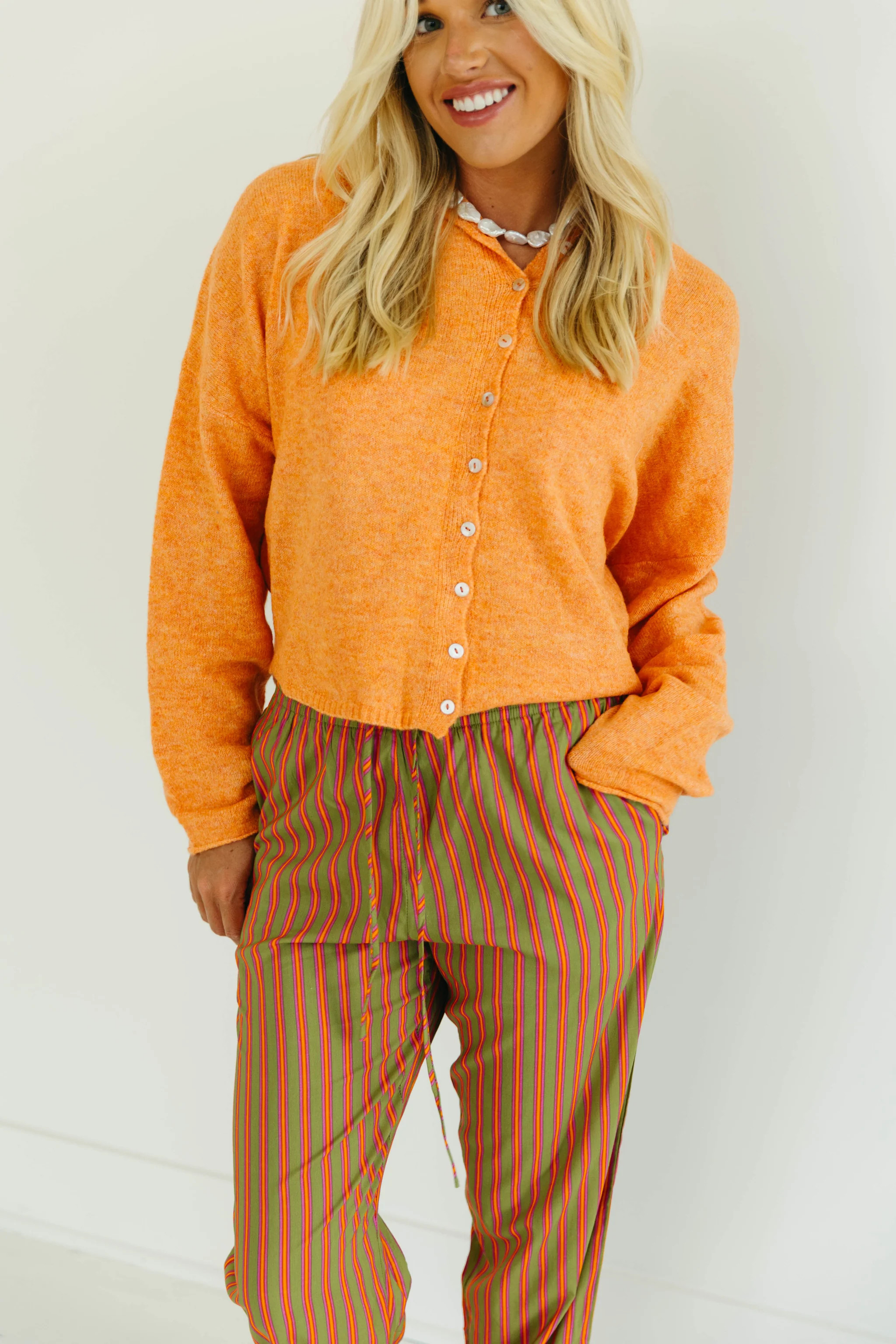 Noel Cardigan - Orange | Triple Threads