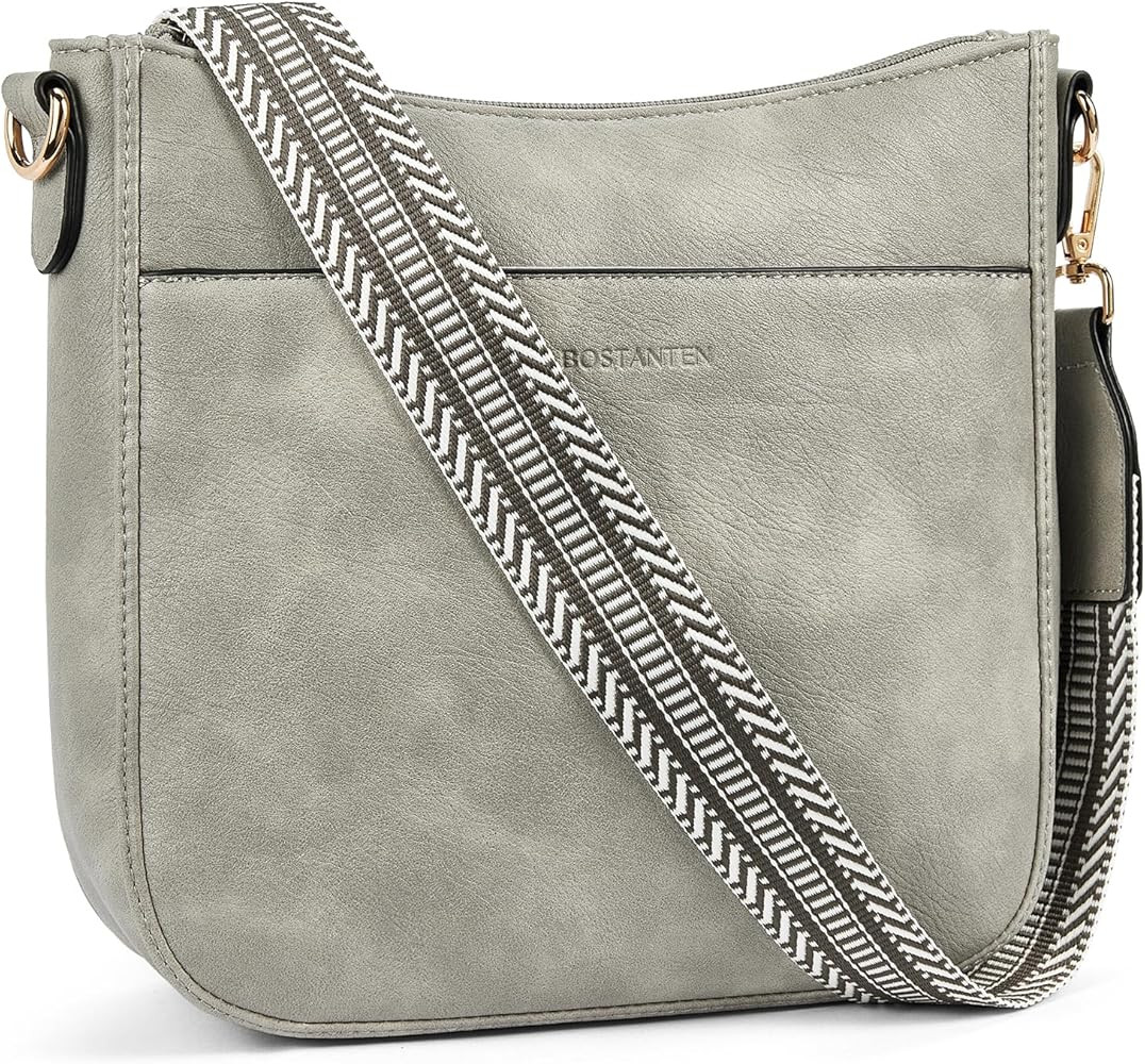 BOSTANTEN Crossbody Bags for Women Trendy Vegan Leather Hobo Purses Shoulder Handbags Wide Should... | Amazon (US)