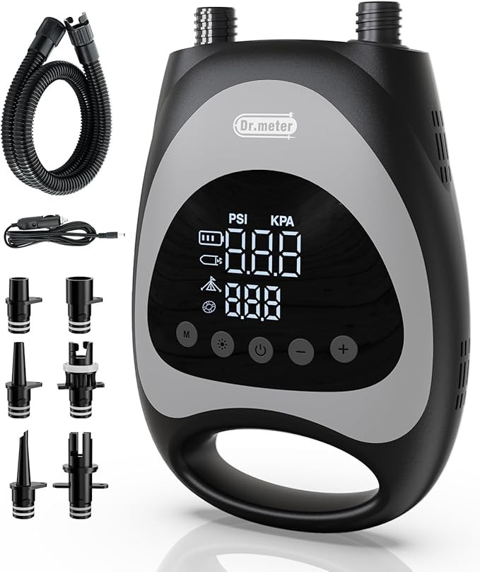 Dr.meter Rechargeable Paddle Board Pump, 20PSI High Pressure Battery & Car Adapter Powered Portab... | Amazon (US)