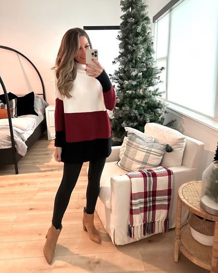 In a small sweater, medium leggings worn boots for winter from Amazon - all fits TTS.

#LTKSeasonal #LTKHoliday #LTKunder50