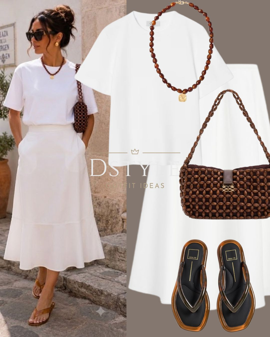 Minimalist monochrome summer outfit 🤍 
White Midi Skirt | All White Outfit | Beaded Shoulder Bag | Minimalist Style | Summer Vacation Look | Trendy Accessories

#LTKootd