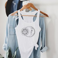 Bohemian Sun & Moon Tank, Festival Boho Sun Tank Top, Celestial Hippie Moon | Etsy (US)