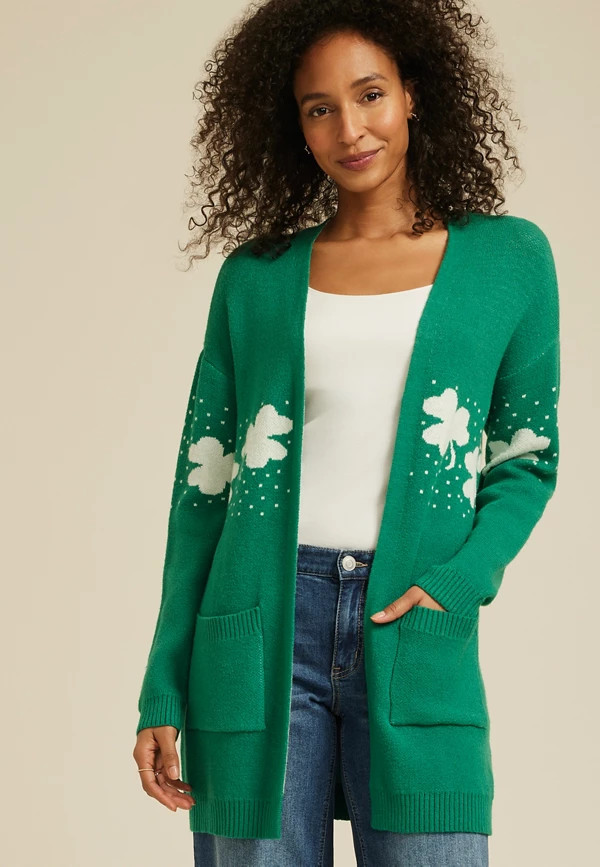 Clover Open Front Cardigan | Maurices
