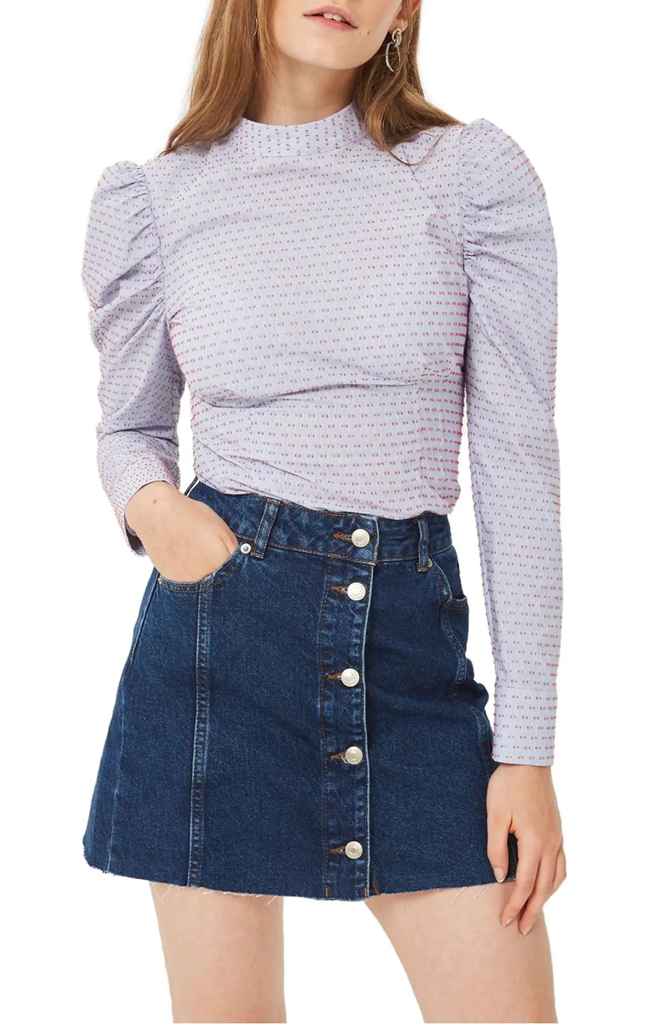 Button Denim Miniskirt | Nordstrom