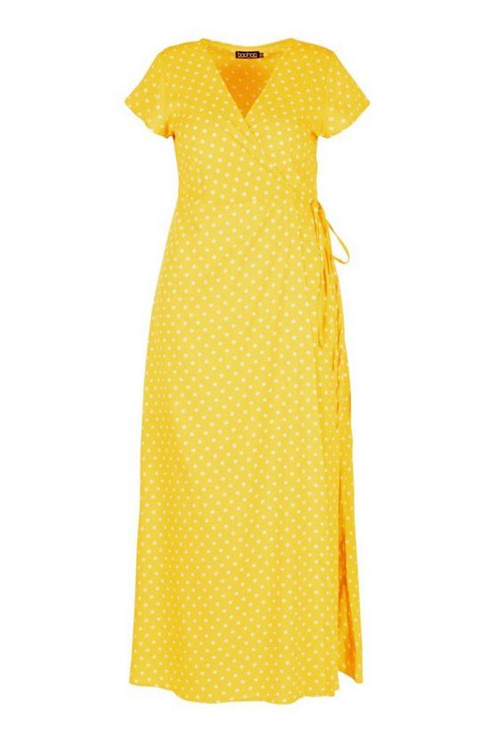 Plus Polka Dot Wrap Maxi Dress | Boohoo.com (US & CA)