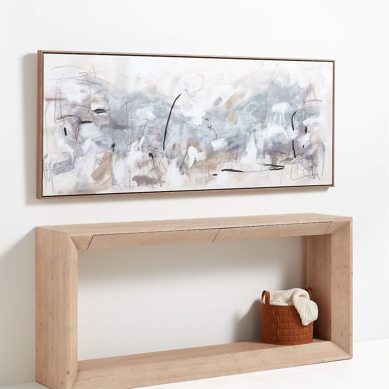 'Path To Light Print' Framed Hand-Painted Wall Art Print 77.25"x31.25" by Huda Hashim + Reviews |... | Crate & Barrel