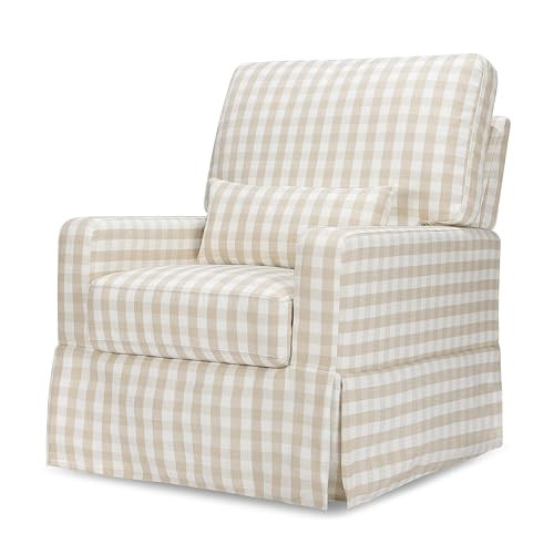 Namesake Crawford Pillowback Comfort Swivel Glider in Tan Gingham, Water Repellent & Stain Resist... | Amazon (US)