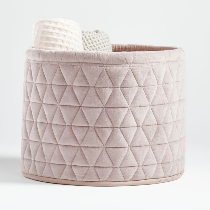 Mauve Velvet Toy Storage Bin + Reviews | Crate & Kids | Crate & Barrel