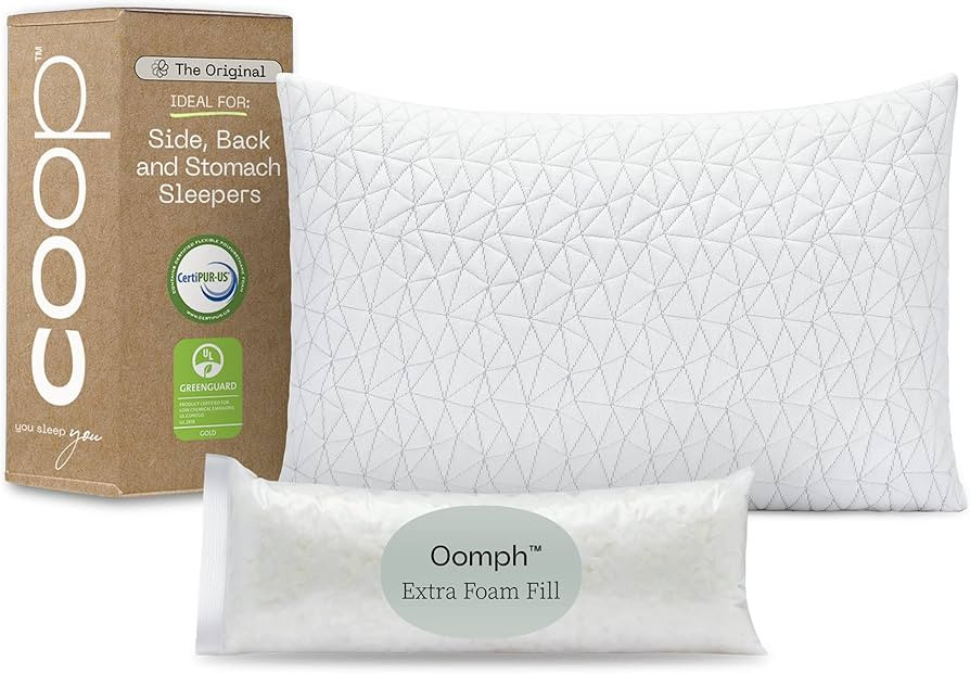 Coop Home Goods Original Loft, Queen Size Bed Pillows for Sleeping - Adjustable Cross Cut Memory ... | Amazon (US)