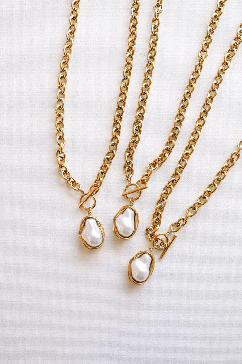 Cora Baroque Pearl Chain Necklace - Beljoy Jewelry | BÉLJOY