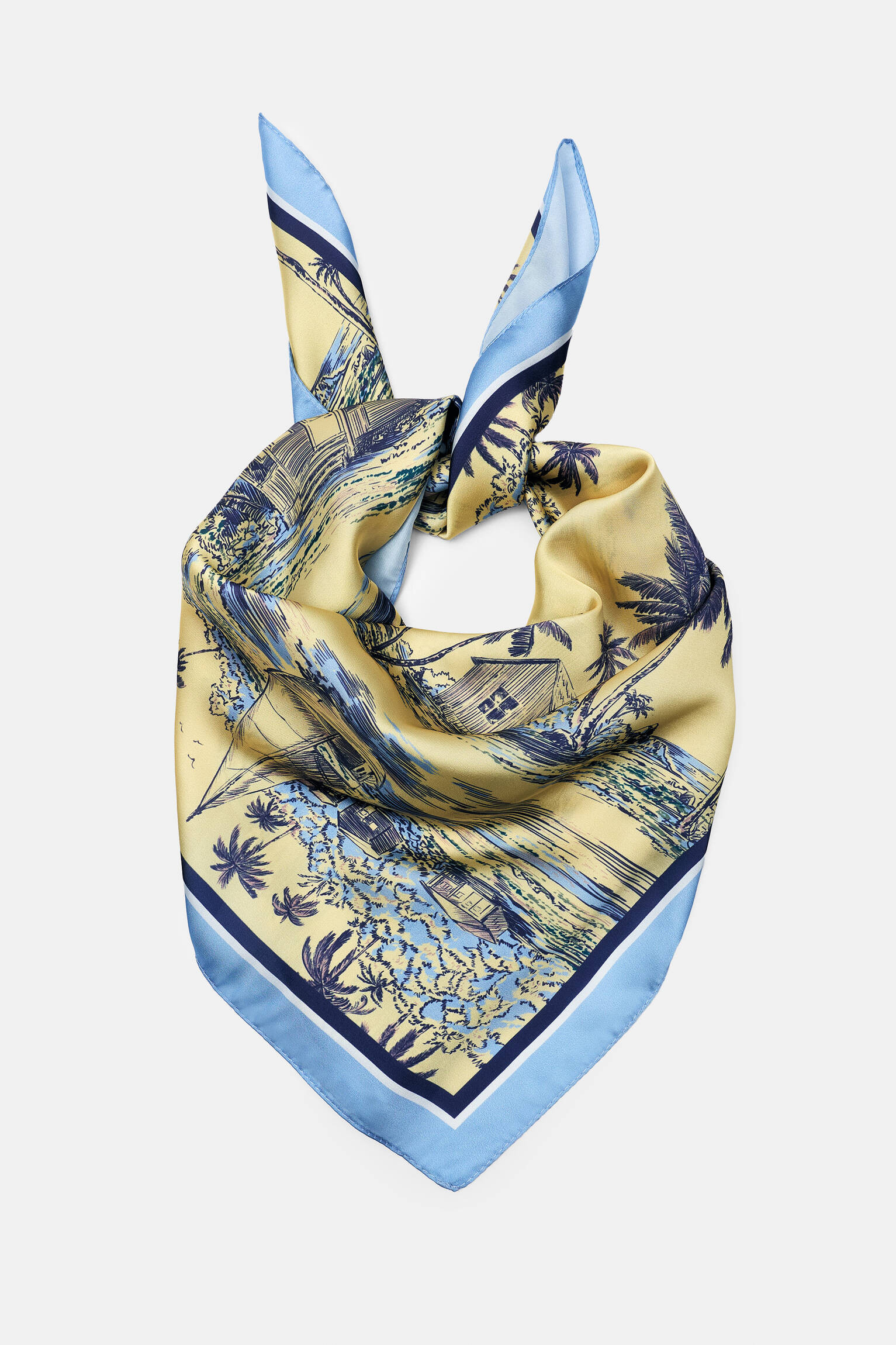 Satin beach print bandana - Pull&Bear United Kingdom | PULL and BEAR UK