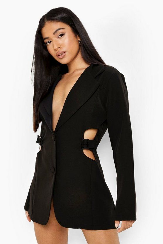 Petite Buckle Detail Cut Out Blazer Dress | Boohoo.com (US & CA)