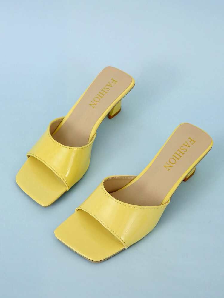Minimalist Sculptural Heeled Mule Sandals | SHEIN