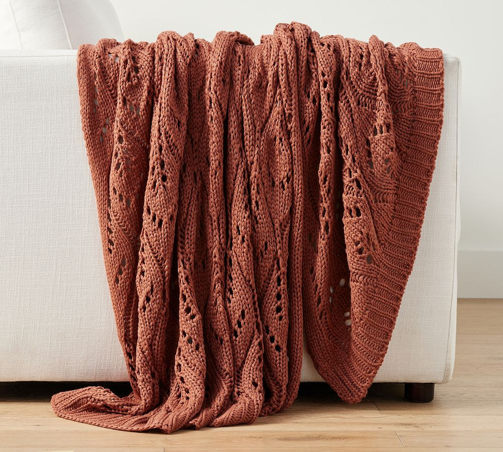 Pointelle Knit Throw Blanket | Pottery Barn (US)