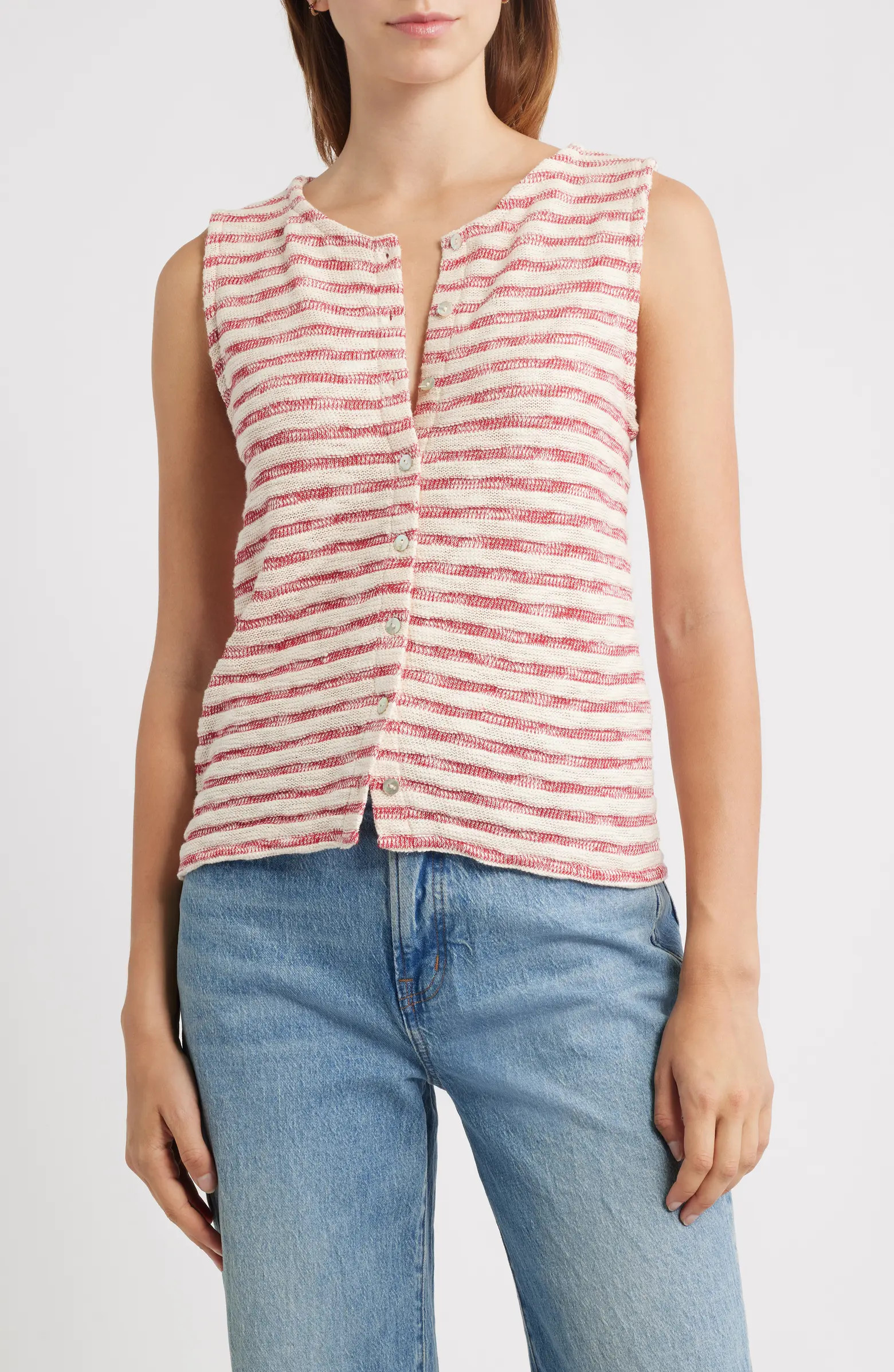 (2)2Stripe Crewneck Sweater VestMadewell$55.00Current Price $55.00Color: Festival RedSize guidesF... | Nordstrom
