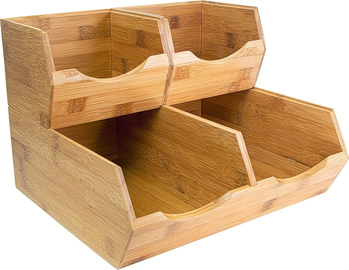 Stackable Pantry Organizer – Three bins stack securely to maximize vertical pantry space. Ideal... | Amazon (US)