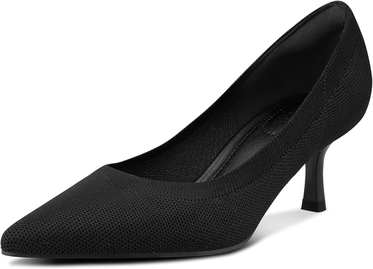 mysoft Kitten Heels for Women Low Heel Pumps 2 Inch Closed Toe Wedding Dress Shoes | Amazon (US)