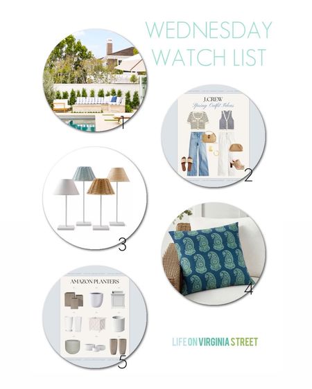 This week’s Wednesday Watch List includes cute new spring outfit finds, rattan table lamp covers, the outdoor block print throw pillow in loving and some of my favorite Amazon planter finds! Get all details here: https://lifeonvirginiastreet.com/wednesday-watch-list-457/.
.
#ltkhome #ltksalealert #ltkseasonal #ltkfindsunder50 #ltkfindsunder100 #ltkstyletip #ltkmidsize #ltkworkwear

#LTKSeasonal #LTKsalealert #LTKhome