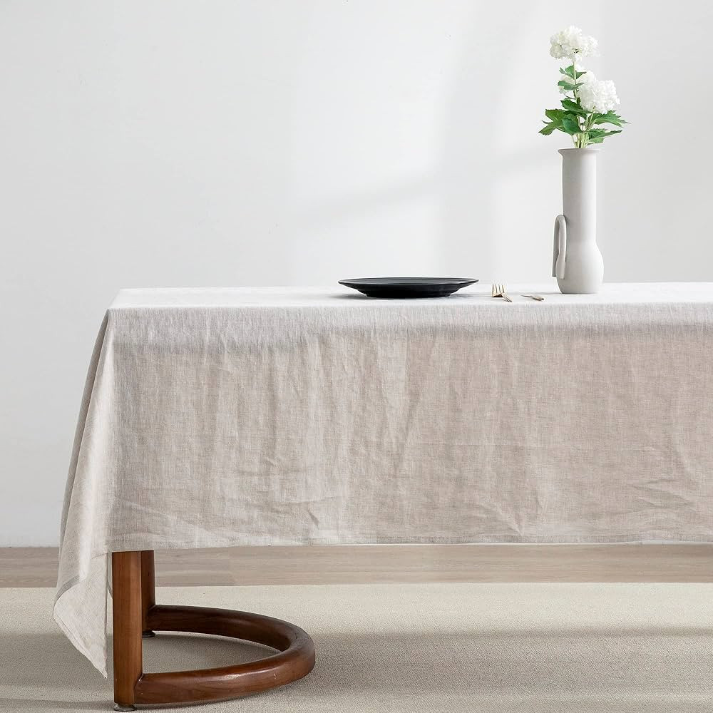 EVERLY 100% Pure Linen Rectangle Tablecloth 84Lx60W Inches for Dining,Weddings and Restaurants,De... | Amazon (US)
