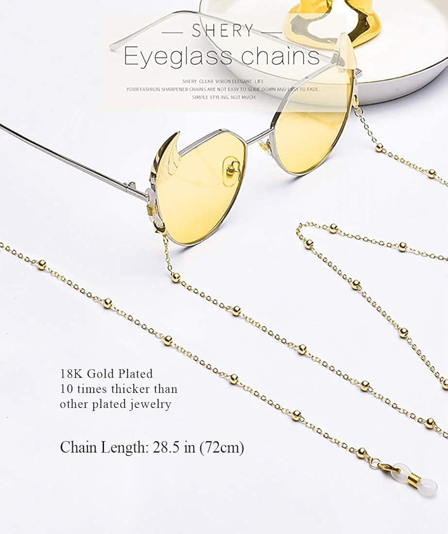AllenCOCO 14K Gold Glasses Chain for Women, Eyeglass Chain, Sunglasses Eyewear Strap Holders Arou... | Amazon (US)