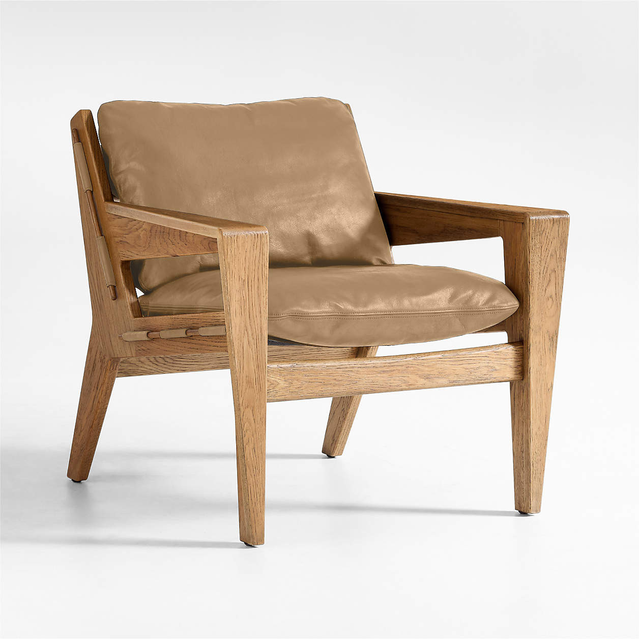 Trava Wood and Leather Accent Chair | Crate & Barrel | Crate & Barrel