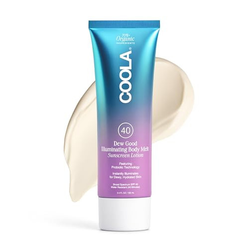 COOLA Organic Dew Good Illuminating Body Melt with SPF 40, Dermatologist Tested Sunscreen that Instantly Illuminates Skin, 3.4 Fl Oz | Amazon (US)