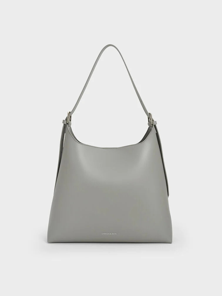 Noir Hertha Trapeze Slouchy Hobo Bag | CHARLES & KEITH | Charles & Keith AU