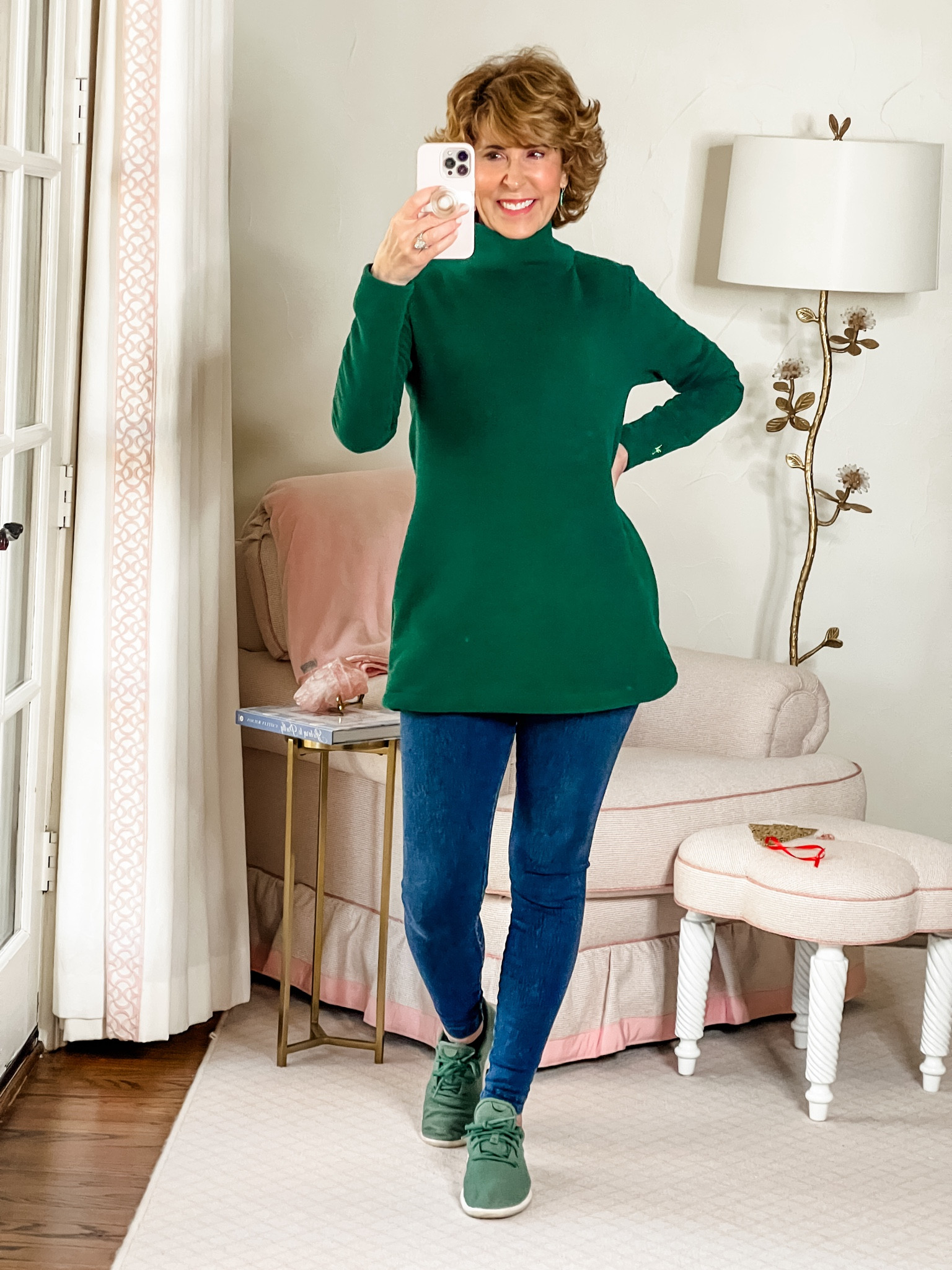 Cozy tunnel neck fleece tunic with denim leggings for a WFH & errand look that is warm, modest, and easy!

Wearing my wool sneakers!

#LTKHoliday #LTKshoecrush #LTKSeasonal