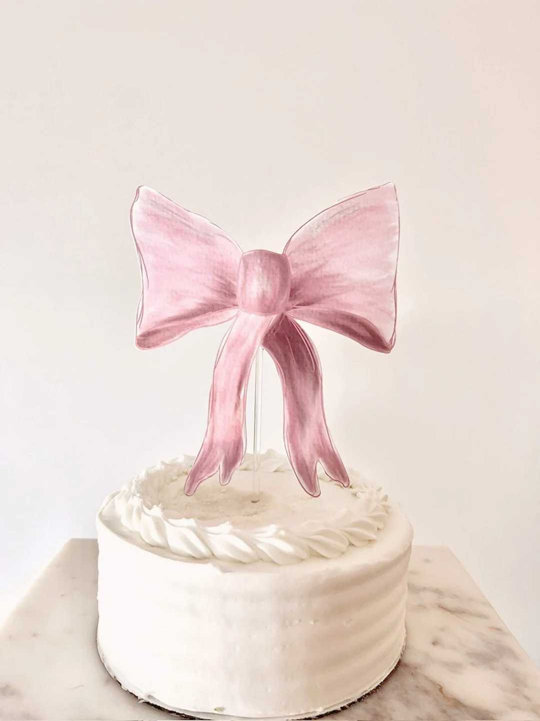 Pink Bow Cake Topper First Birthday Paper Topper, Bridal Shower Decor, Pink Baby Shower Theme, So... | Etsy (US)