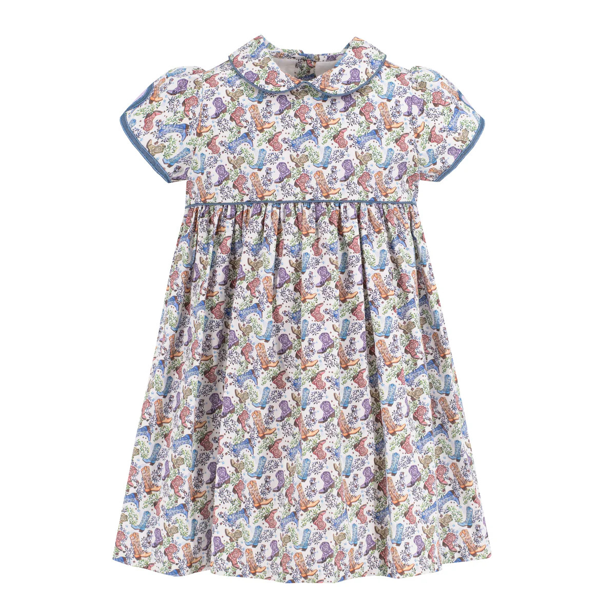 Sarita Girl Dress - Boots Print | Dondolo