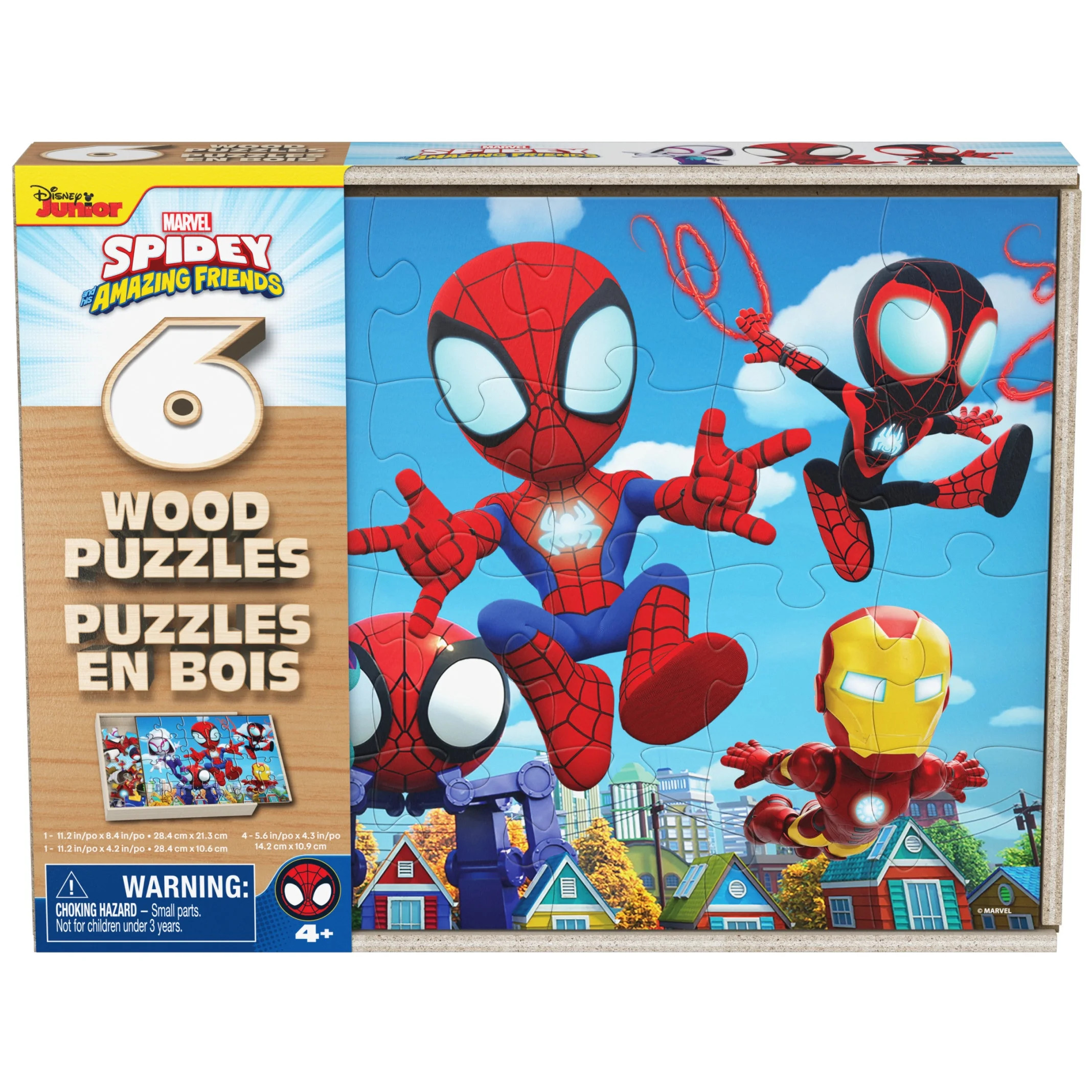 Spin Master Games, 6-Pack Of Spidey and Friends Wood Jigsaw Puzzles for Kids Ages 3 and up | Walmart (US)