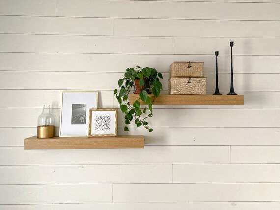 Chunky Floating Shelf  True Hardwood  White Oak | Etsy | Etsy (US)