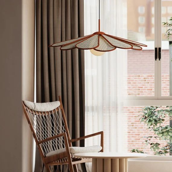 Rattan Chandeliers modern Minimalist living Room Dining Room | Etsy | Etsy (US)