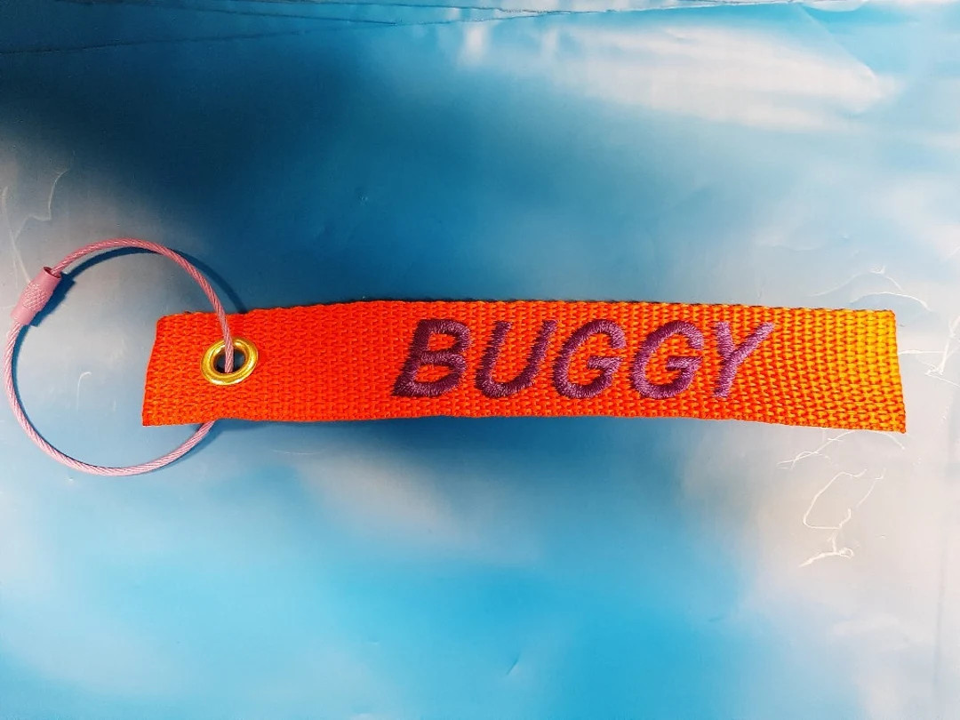 Embroidered 1 x 7 inch Luggage/Gear/Bag tag Steele cable for attachment.10 colors to choose from | Etsy (US)