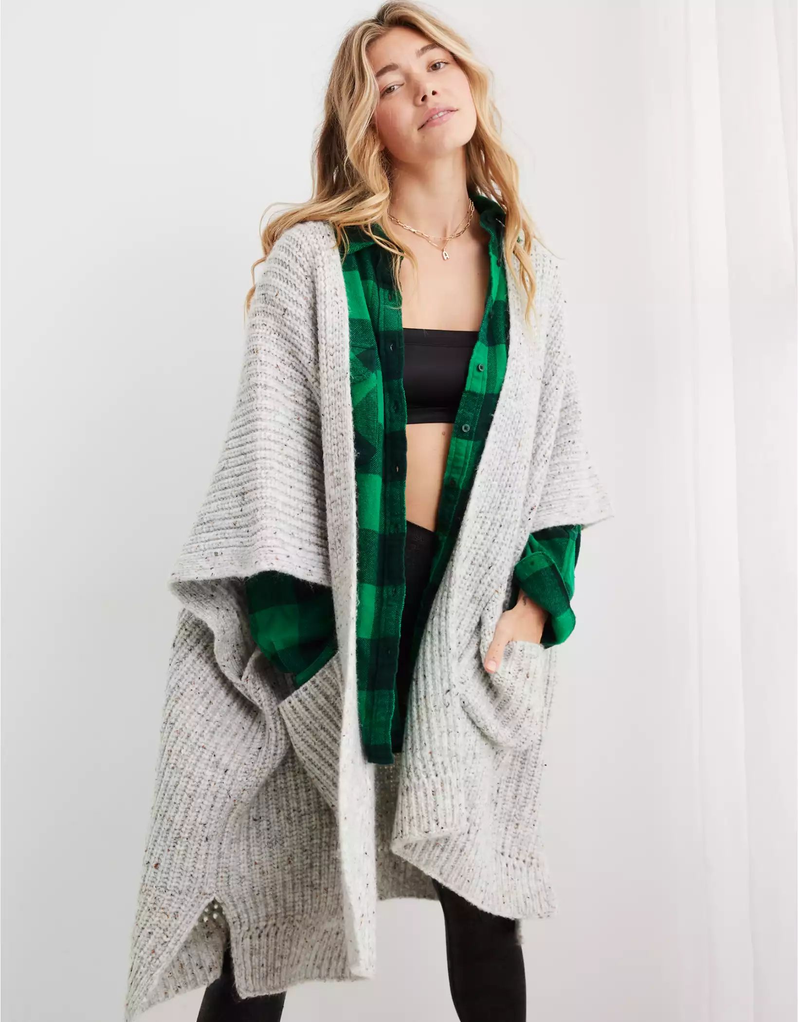 Aerie Ribbed Sweater Cape | Aerie